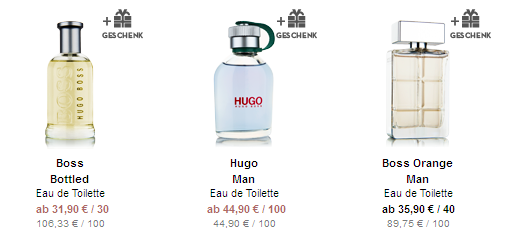 Flaconi Gutschein + Hugo Boss Geschenk