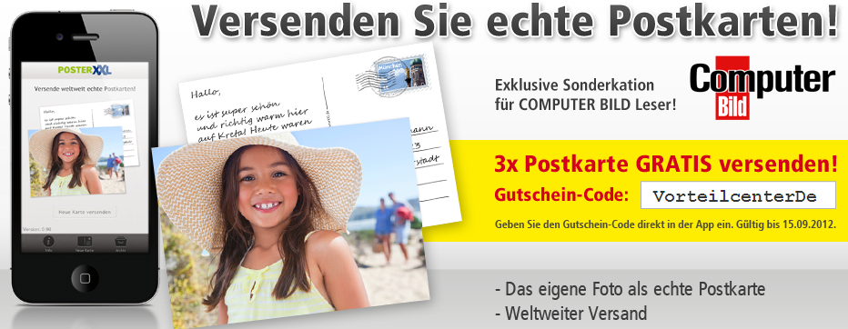 PosterXXL Gutschein + kostenlose Postkarte verschicken