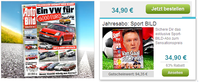 Autobild und Sportbild sehr billig bei DailyDeal