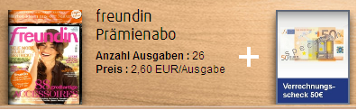 Freundin Jahresabo billig durch Prämie