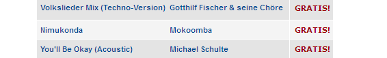 Kostenlose MP3s bei Amazon