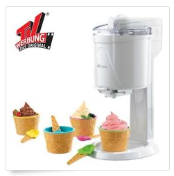 Eismaxx Softeis Maschine billig mit Becher und Löffel