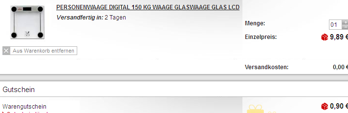 Personenwaage billig durch MeinPaket Gutscheincode