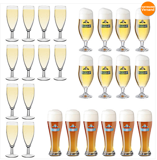 Gläsersets Sektgläser Biergläser Weizengläser billig online bestellen