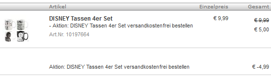 Butlers Gutscheincode Disney Tassenset billig