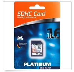Platinum 16 GB SDHC Speicherkarte mit Class 10 Geschwindigkeit