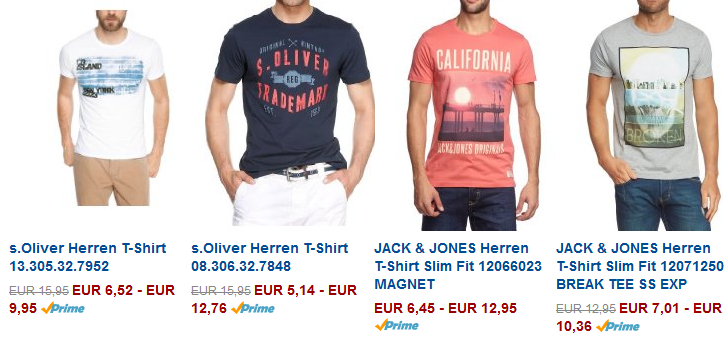 T-Shirts billig - Esprit Jack&Jones s.Oliver bei Amazon