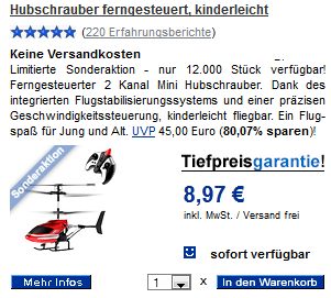 Hubschrauber bei HandyZubehör versandkostenfrei Schnäppchen