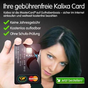 Kalixa Card Kreditkarte bestellen gebührenfreie Mastercard