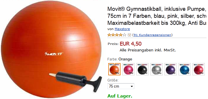 Motiv Gymnastikball billig bei Amazon
