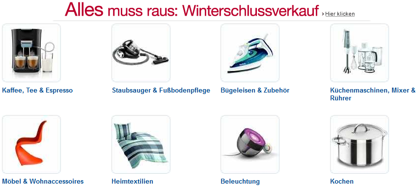 Winterschlussverkauf bei Amazon Rabatte Küche und Haushalt