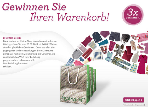 hessnatur Warenkorbgewinnspiel