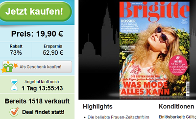 Brigitte Jahreabo sehr billig