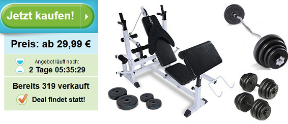 Fitnessset bei Groupon + Hantelbank und mehr