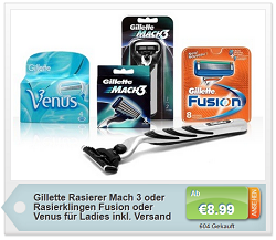 Gillette Rasierer bei Groupon