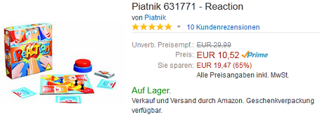 Piatnik Brettspiel reduziert Reaction
