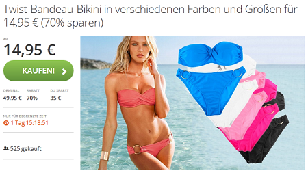 Twist Bikini für Urlaub und Schwimmbad