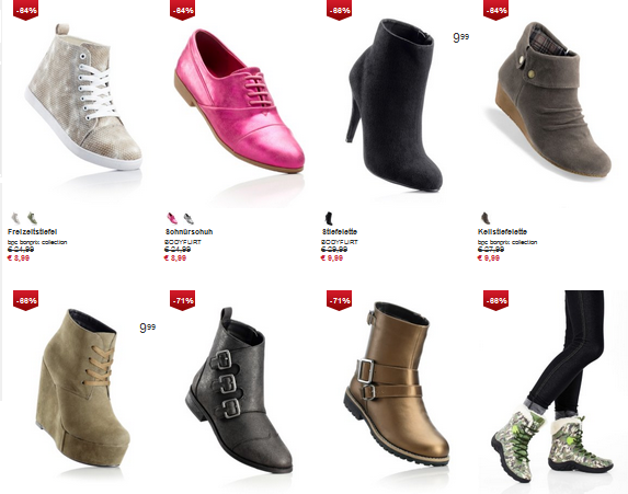 bonprix Gutschein und Schuhschnäppchen