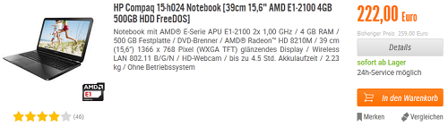 HP Notebook Schnäppchen