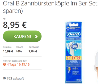 Oral B Zahnbürstenköpfe reduziert