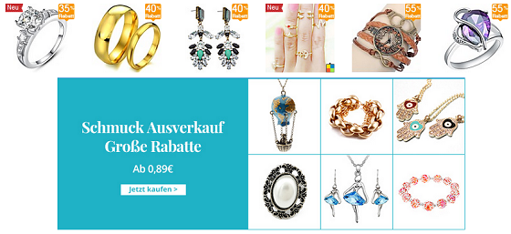 Schmuckausverkauf bei miniinthebox