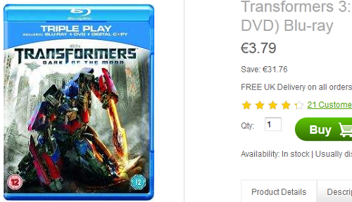 Transformers 3 zum Toppreis