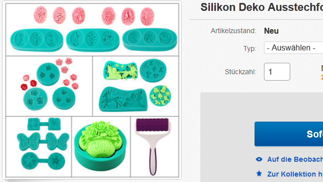 Küchenaccessoire Fondantform
