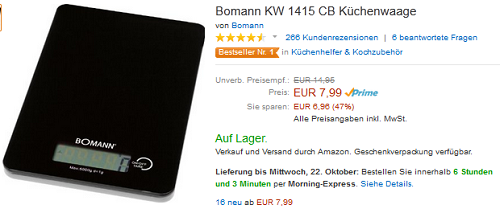 bomann Küchenwaage billig
