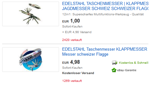 ebay Taschenmesser schweizer billig günstig versandkostenfrei