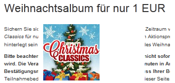 Weihnachtsalbum billig fast geschenkt