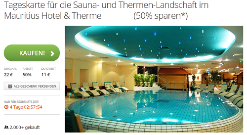 Eintrittskarte für Mauritius Therme reduziert