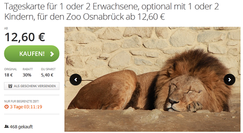 Zooeintrittskarten Osnarbrück billig: Tickets für Kinder & Erwachsene reduziert