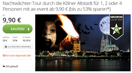 Nachtwächtertour mit Rabatt und reduziert