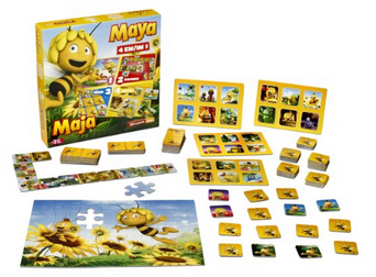 Biene Maja Spielesammlung, 4-in-1-Spielbox reduziert & günstig