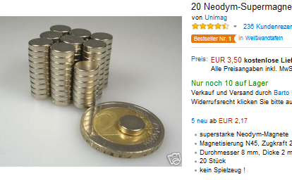 Neodym Magnete billig & reduziert