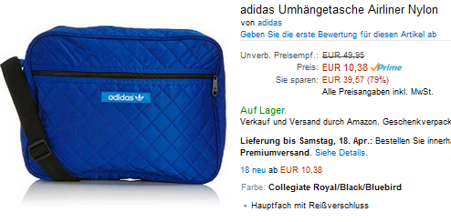 adidas Umhängetasche Airliner-Nylon stark reduziert
