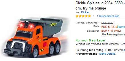 Dickie Truck für Kinder billig