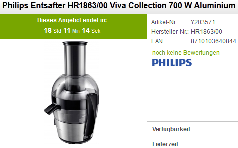 Entsafter von Philips billig & reduziert