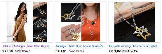 Halskette mit Sternen sehr billig & versandkostenfrei