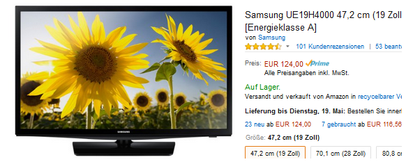 Samsung UE19H4000 Fernseher sehr billig