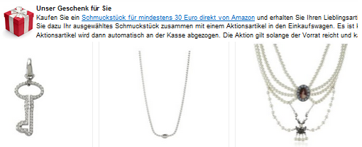 Schmuck gratis & geschenkt bei Amazon