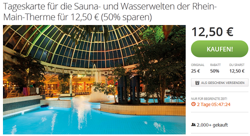 Eintrittskarte für Rheinmaintherme reduziert & günstig
