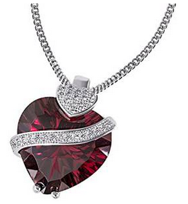 Goldmaid Collier billig rubinrotes Herz