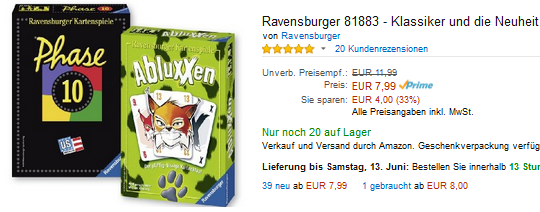 Ravensburger Kartenspiel billig & reduziert