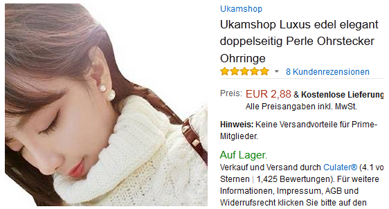 doppelseitige Perlen-Ohrstecker + Ohrringe sehr günstig & versandkostenfrei
