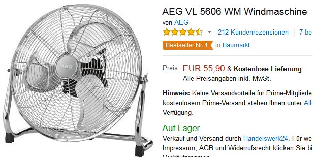 AEG Ventilator und Windmaschine billig und versandkostenfrei