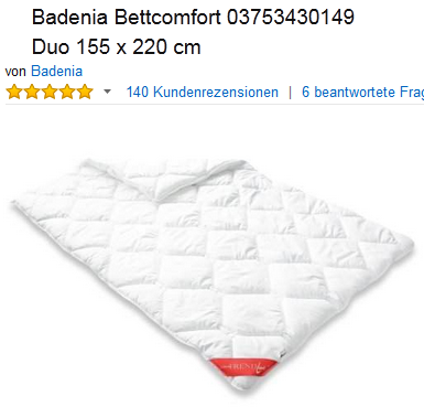 Badenia Trendline Bettcomfort Decke sehr günstig
