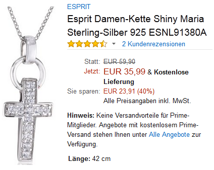 Esprit Kette Shiny Maria stark reduziert & versandkostenfrei