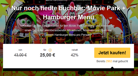 Movie Park Tickets reduziert & mit Rabatt