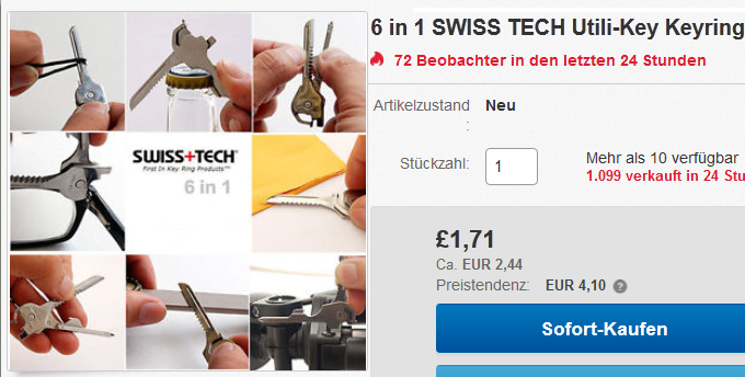 Schlüsselanhänger-Gadget Multitool günstig